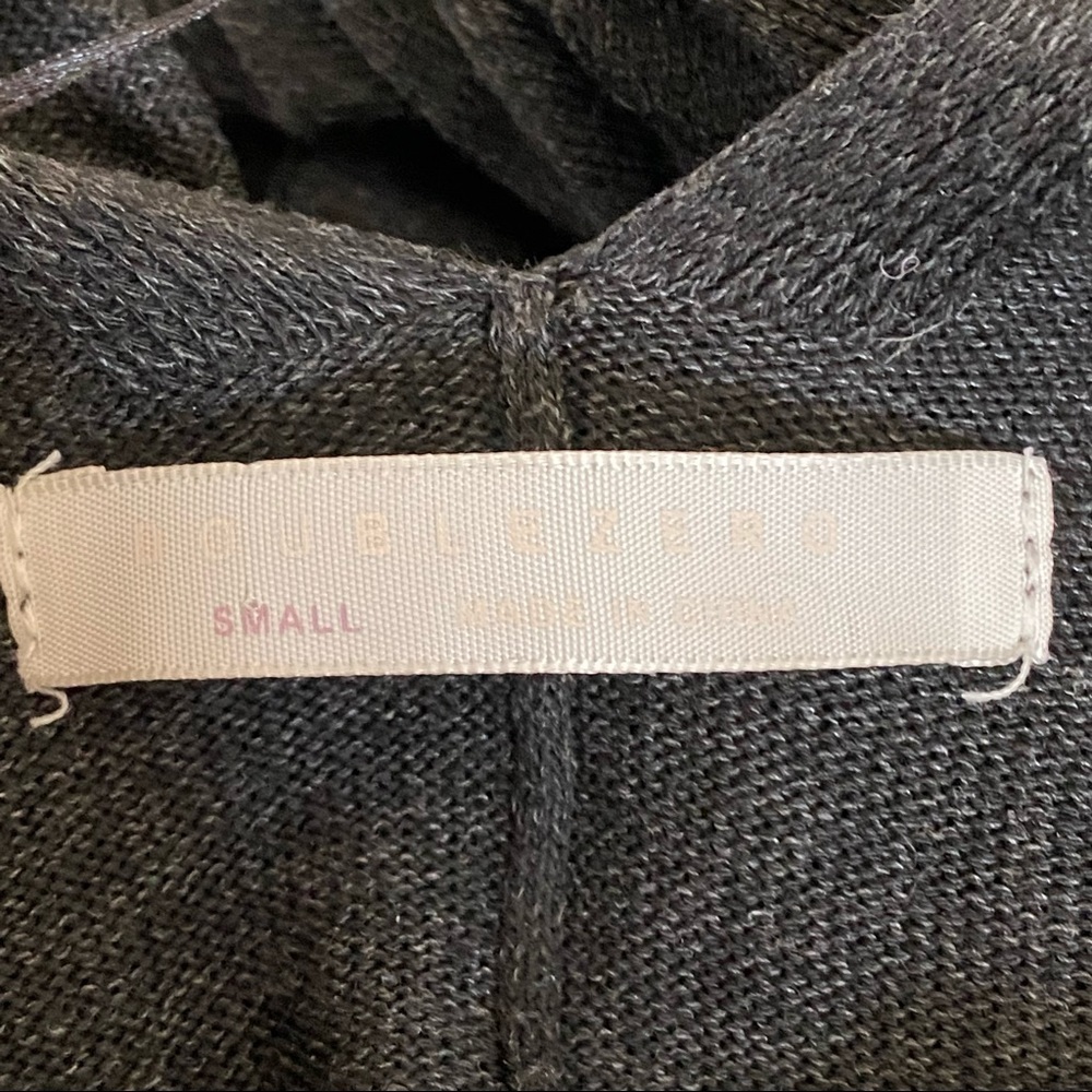 Double Zero Charcoal Grey Open Front Cardigan Sid… - image 7